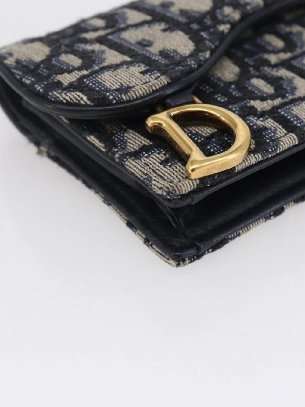 Christian Dior Trotter Canvas Saddle Coin Card Case Navy - Picture 9 of 16